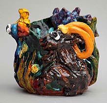 Crane Goat and Iris Vase, Copyright 1983, Maija Peeples -- Click to Expand...