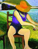 Woman in Orange Hat, Copyright 2001, David Post -- Click to Expand...