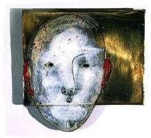 untitled small plaque (white, red ears), Copyright 2003, John Tuomisto-Bell -- Click to Expand...