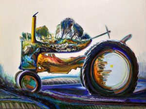 Jeff Myers, Landscape Tractor, Oil on Canvas, 40”x30”, 2025, $4500