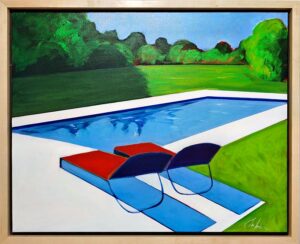 Melissa Chandon, Summer Pool, Acylic on Canvas, 24”x30”, 2026