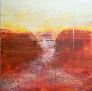 William Ishmael, Summer Storm in Red Rock Country, Acylic on Canvas, 36”x36”, 2020