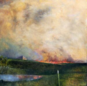 Spring Warren, Fire Season, Oil on Canvas, 40”x40”, 2026, SOLD