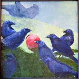 Spring Warren, Called the Raven, Oil on Canvas, 24”x24”, 2026
