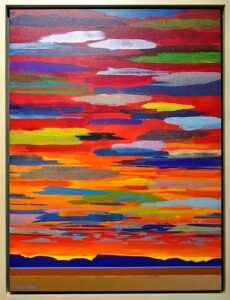 Mark Bowles, Two Clouds, Acrylic on Canvas, 40”x30”, 2022