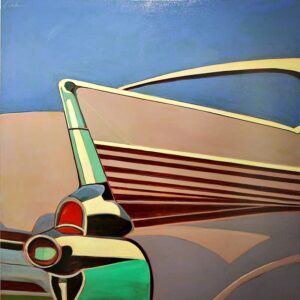 Melissa Chandon, Abstract View of a Car, Acrylic on Panel, 48”x48”, 2016