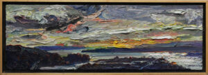 Jian Wang, After Storm Hudson River, Oil on Canvas, 162x36”, 2022-2026,